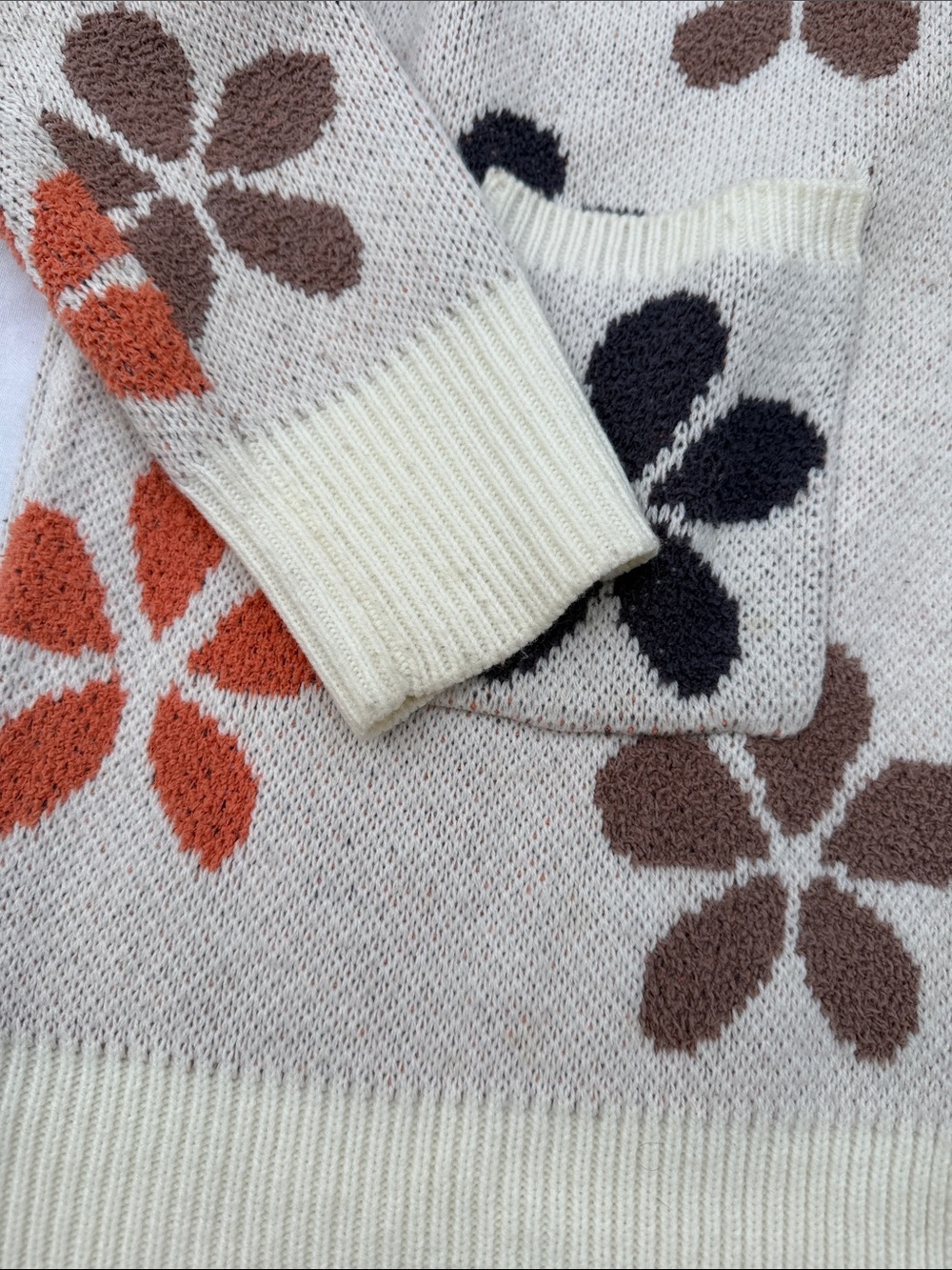 Altar’d State Floral Button-Front Cream Cardigan Sweater - Picture 3 of 4